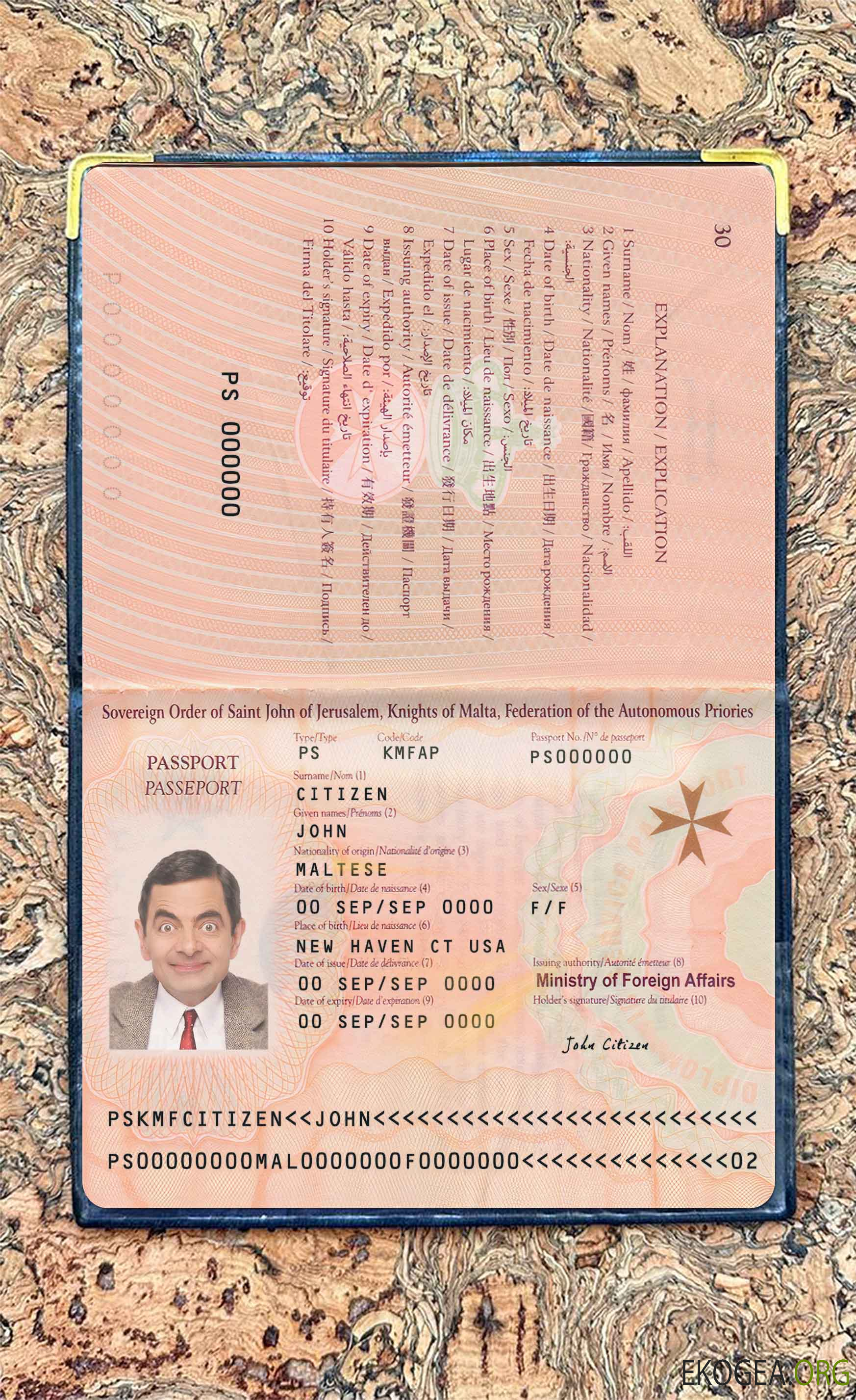Aperçu photo du passeport de Malte 2019 présent